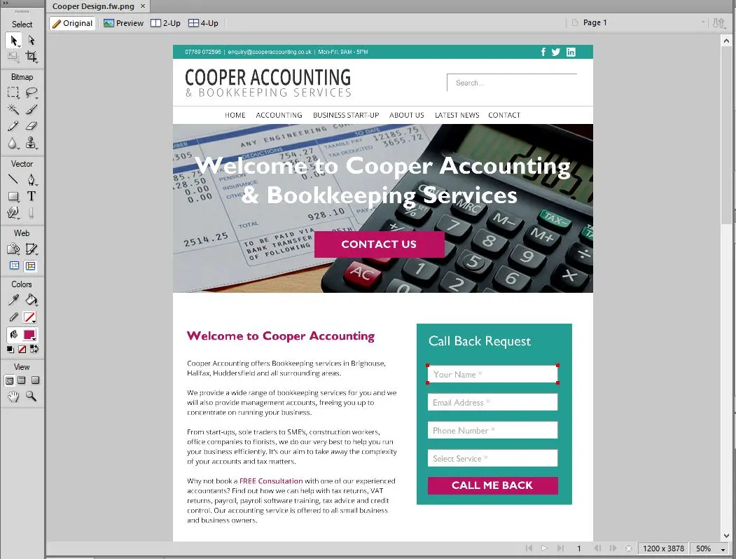 web design accountants screen shot