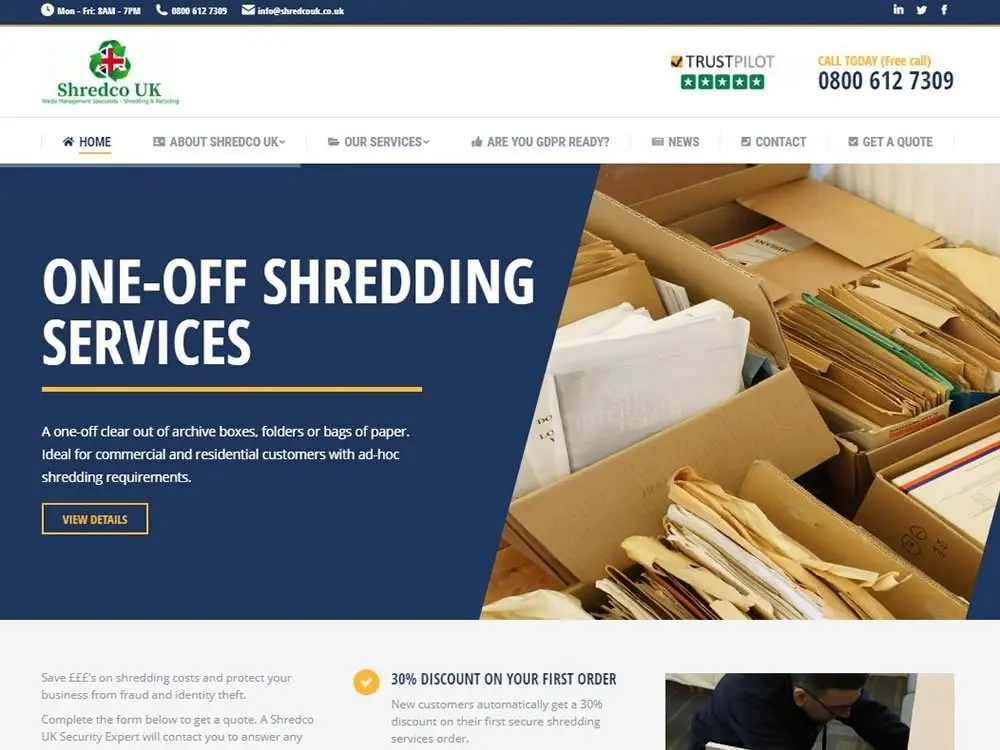 website shredding company